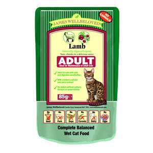 Cheap James Wellbeloved Adult Cat Pouch Lamb 12 x 85g